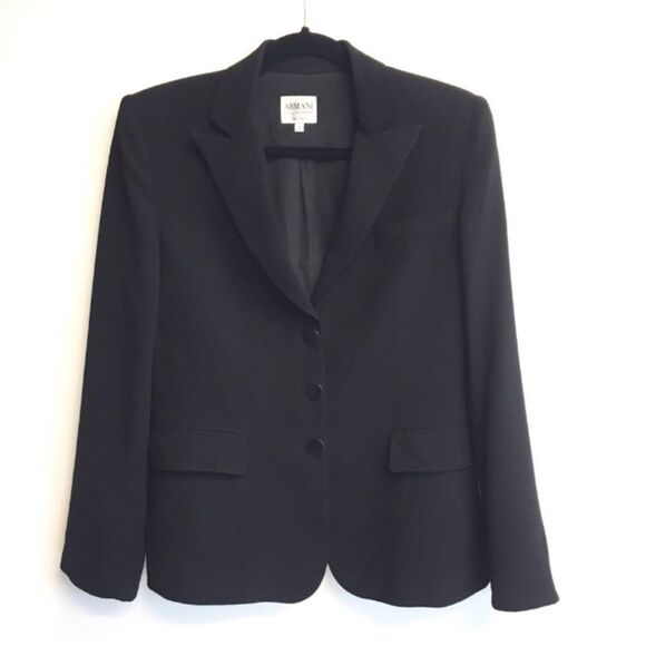 GIORGIO ARMANI COLLEZIONI Blazer Jacket Black 4 - Picture 2 of 9